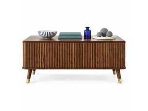 Table basse rectangulaire coloris bois foncé   - 52 cmx97 cm
