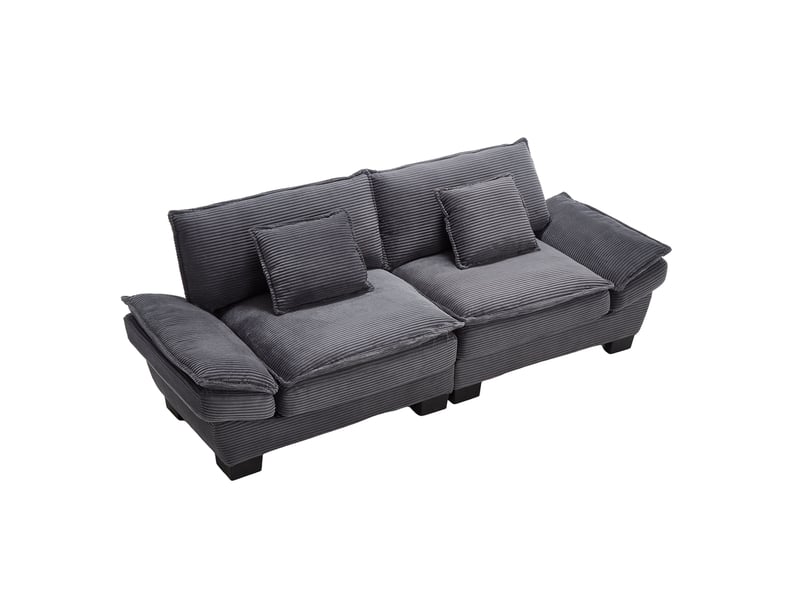  Canapé double moderne gris foncé avec lit pliant coussin unique confortable spacieux salon chambre bureau  - Conforama D