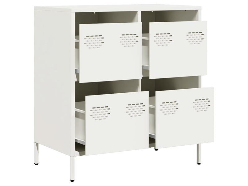  Buffet - bahut - meuble de rangement blanc 68x39x73,5 cm acier laminé à froid  - Conforama D
