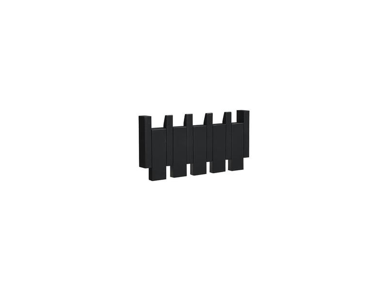 Home deluxe patère porte - 32 x 3,5 x 15 cm, noir | en hévéa | panneau à crochets, patère murale, crochets à vêtements  - Conforama D