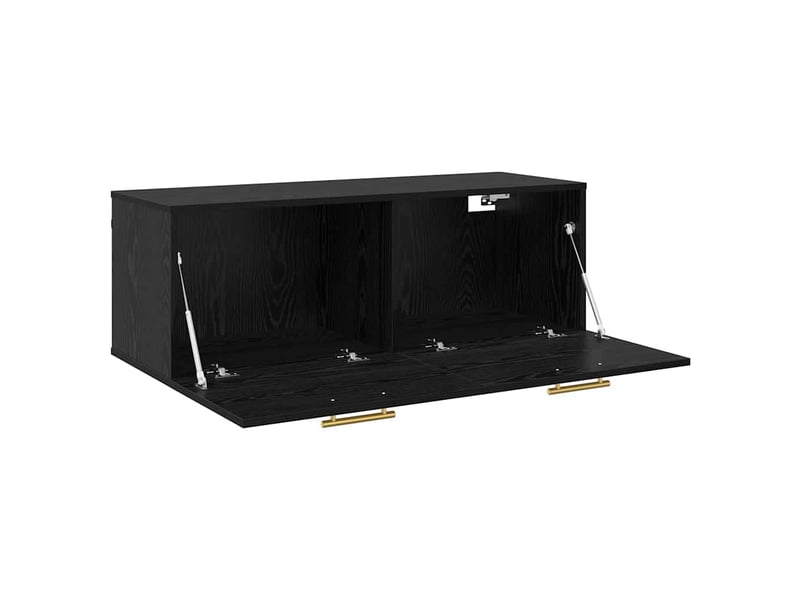  Meuble mural, rangement salon 100 x 36.5 x 35 cm bois d'ingénierie chêne noir shl1458  - Conforama E