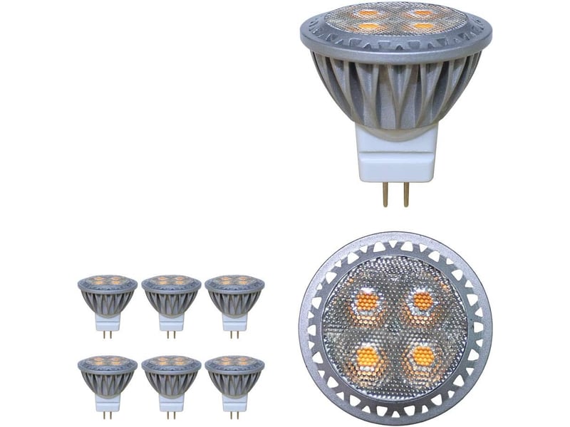  6 ampoules mr11 gu4 3w 6000k 12v 280lm  - Conforama A