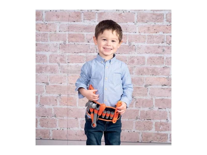  Ceinture outils enfants 14 accessoires orange et noir avec sangle reglable SMOB360917 - Conforama D