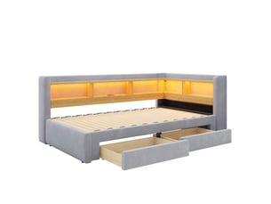 Lit banquette 90x200 cm MIVRAY coloris gris