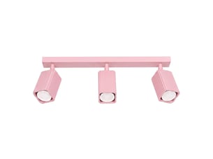 Plafonnier rayo 3l rose aluminium moderne 16.5x45x6cm