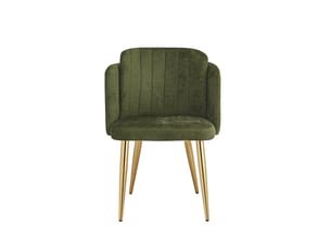 Lot de 6 chaises de salle à manger,58,5x62x78 cm,avec pieds dorés réglables,polyester,vert