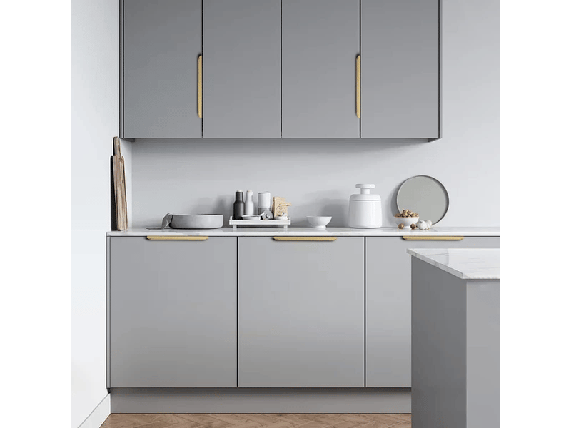  Jeu de poignées invisibles pour meubles de cuisine dorées poignée de cuisine en or brossé poignée de tiroir en laiton brossé alliage d'aluminium  - Conforama E