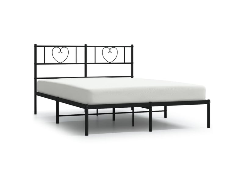  Lit double- lit adulte -  cadre de lit métal sans matelas avec tête de lit noir 120x190cm  - Conforama A