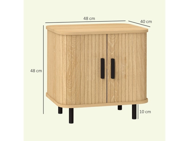  Table de nuit moderne - chêne - style nordique - portes coulissantes - pieds en acier - deux étagères 48x40x48cm - Conforama C