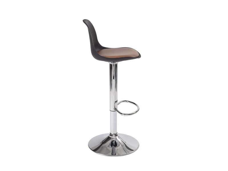  Lot de 2 tabourets de bar vintage réglables pivotants, assise simili cuir marron SIG+ noir marron  - Conforama E