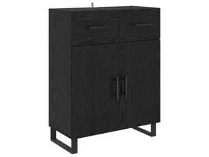 Buffet - bahut - meuble de rangement chêne noir 69,5 x 34 x 90 cm bois d'ingénierie