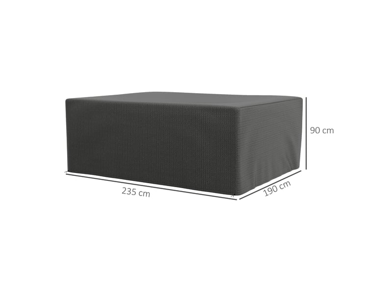  Housse salon de jardin extérieure bâche de protection extérieure anti-uv en polyéthylène 235 x 190 x 90 cm gris  - Conforama E