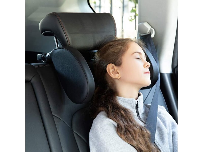  Appui-tête de voiture pour enfants, oreiller de cou de siège de voiture réglable des deux côtés support de siège de voiture pour adultes et enfants  - Conforama D