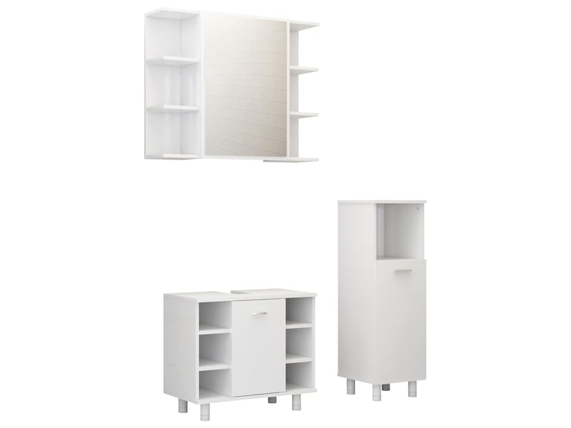 Ensemble de meubles de bain 3 pcs blanc bois d'ingénierie cf63563 - Conforama A