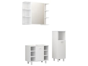 Ensemble de meubles de bain 3 pcs blanc bois d'ingénierie cf63563
