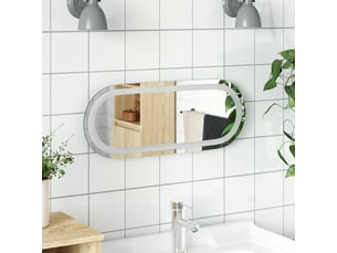 Miroir de salle de bain, miroir de toilette led transparent 50 x 20 cm verre trempé cf62579