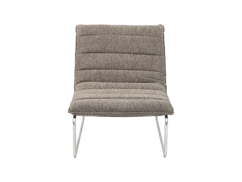  Fauteuil relax tissu chenille armature chromée taupe - silver  - Conforama B
