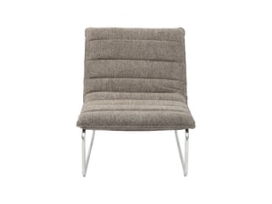 Fauteuil relax tissu chenille armature chromée taupe - silver