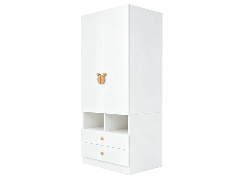 Armoire 70x50x170 cm deux tiroirs mdf blanche  - Conforama D