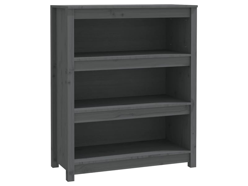  Bibliothèque, meuble de rangement salon gris 80x35x97 cm bois de pin massif  - Conforama A