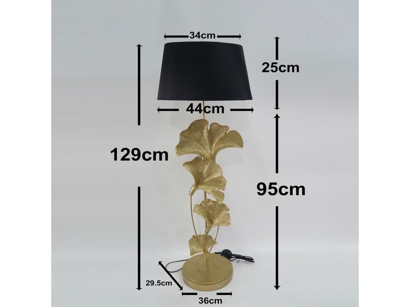  lampadaire feuilles de ginkgo 129cm dorées  - Conforama D