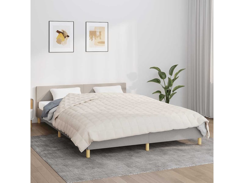  Couverture lestée adulte crème clair 200x200 cm 13 kg tissu shl28668  - Conforama B