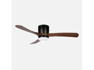 Ventilateur de plafond fabrilamp paterna dc noirchêne 3 pales 117 cm 6 vitesses led 18 w télécommande