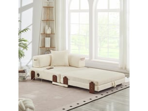 Canapé droit fixe <strong></strong> <strong></strong> 1 place Tissu beige avec coffre de rangement