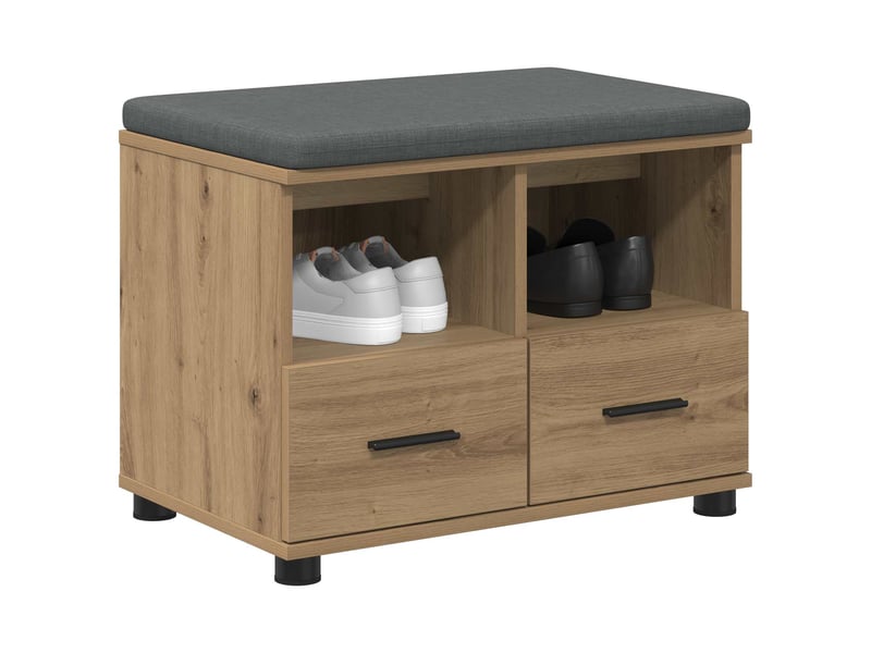  Banc d'entrée, banc interieur chêne artisanal 60x38x46 cm shl13683  - Conforama C