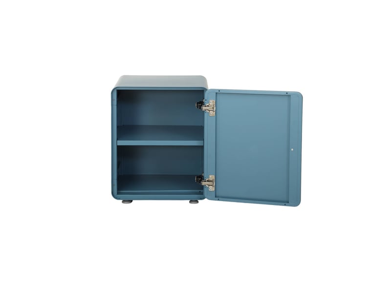  Table de chevet industrielle acier 1 porte bleu - tribeca  - Conforama E