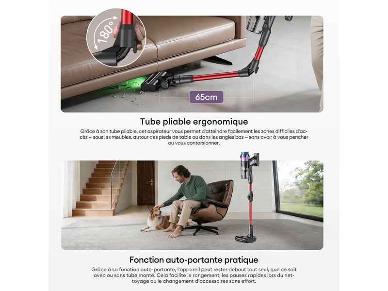 Aspirateur balai rechargeable Ultenic UP18 Pro 80kPa/80min/600w - 150 air watts