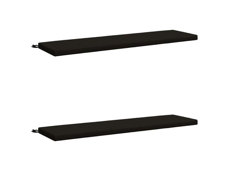  Lot de 2 coussins de banc, coussins d'assise soest 100 % polyester noir cf57296  - Conforama A