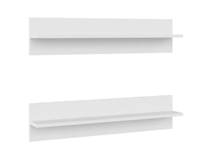 Lot de 2 étagères murales, étagères suspendues blanc 80x11,5x18 cm bois d'ingénierie cf43094