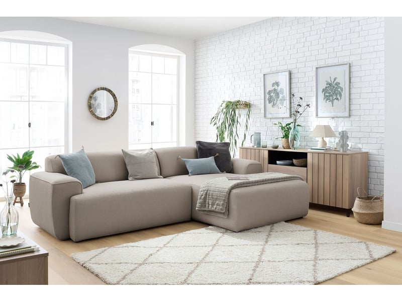  Bobochic canapé d'angle fixe marais taupe  angle droit MARAIS - Conforama B