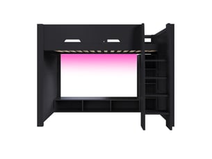 Lit mezzanine 90x200 cm LEYTN coloris noir