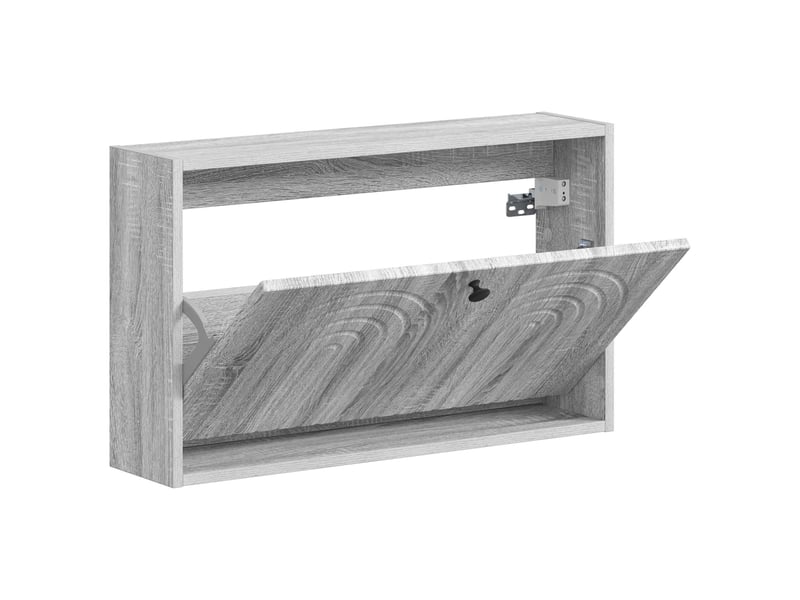  Meuble à chaussures mural, armoire à chaussures alkmaar 71x17x43 cm sonoma gris  - Conforama C