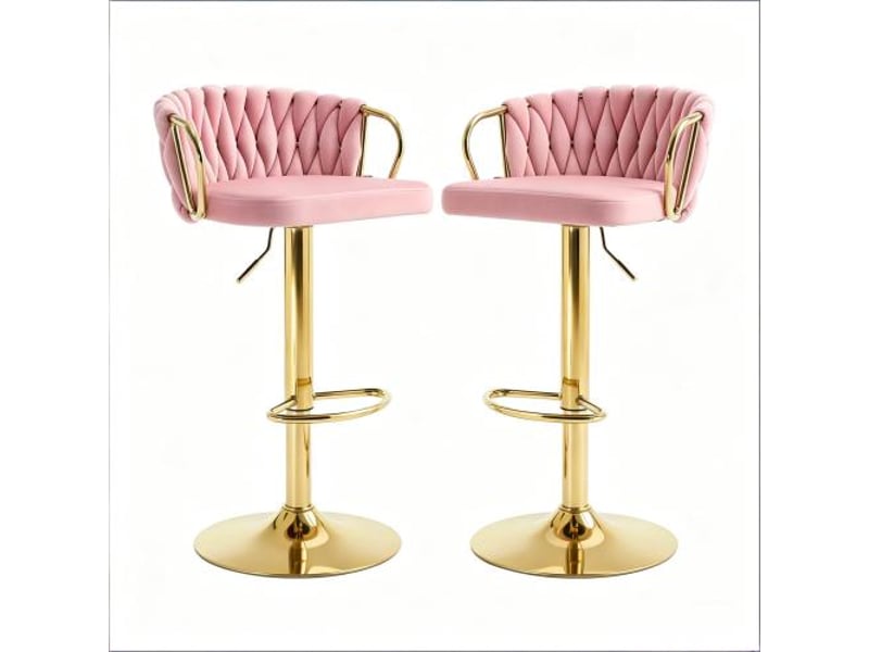  Chaise de cuisine confortable et tabouret de bar élégant avec coussin moelleux – lot de 2 tabourets  - Conforama A