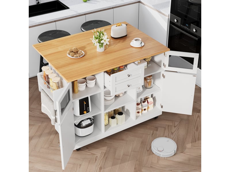  Desserte 4 portes 1 tiroir coloris blanc mdf desserte blanc - Conforama E