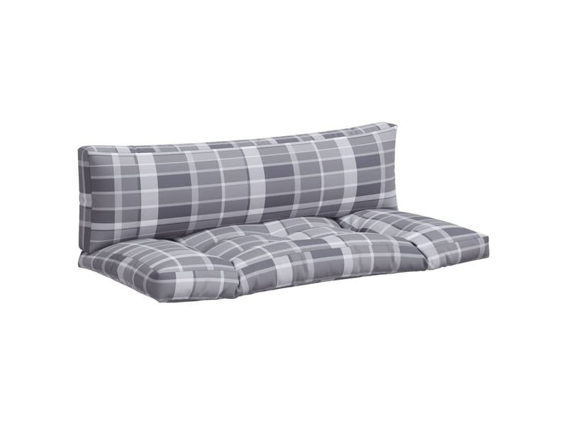  Lot de 2 coussins de palette, coussins de canapé carreaux gris tissu cf59468  - Conforama D