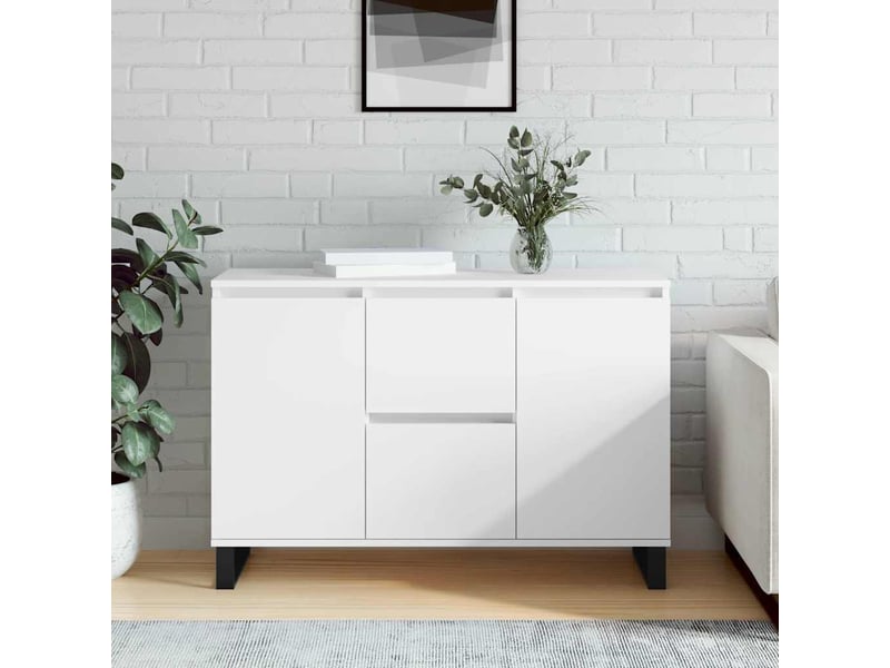  Buffet - bahut - meuble de rangement blanc 101,5x35x70 cm bois d'ingénierie  - Conforama B