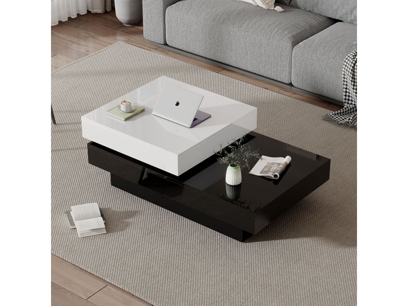  Table basse rectangulaire bicolore - 60x103 cm merax - Conforama E