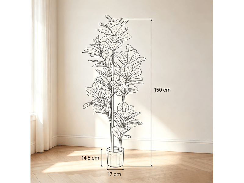  Lot de 2 figuiers lyres artificiels 150 cm métal vert  - Conforama E
