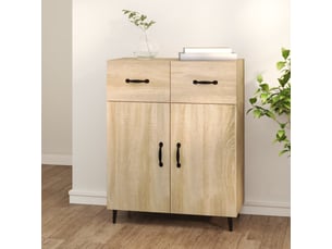 Buffet cuisine, meuble de rangement, commode chêne sonoma 69,5x34x90 cm bois d'ingénierie shl3489