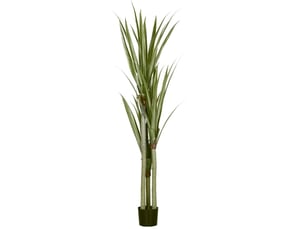 Plante artificielle yucca 190 cm – vert émeraude – pot en ciment inclus, 39 feuilles réalistes en pe