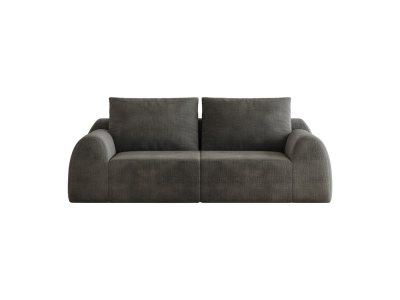  Canapé droit 2 places 190 cm en tissu chenille, mousse haute élasticité, livré compressé sans montage, gris foncé IKSETERA TRADING LTD - Conforama A