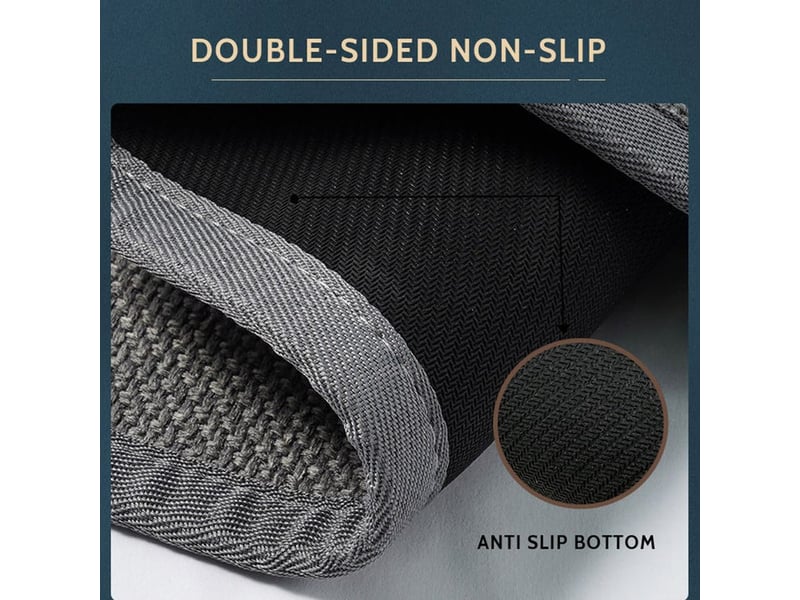 Tapis de cuisine tressé, absorbant l'eau et l'huile, antidérapant, anti-chute, anti-salissures, lavable en machine, 45 x 120 cm, gris foncé - Conforama D
