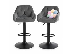 tabouret de bar assise réglable en hauteur    - gris hauteur d'assise 62.5 cm vendu Par paire