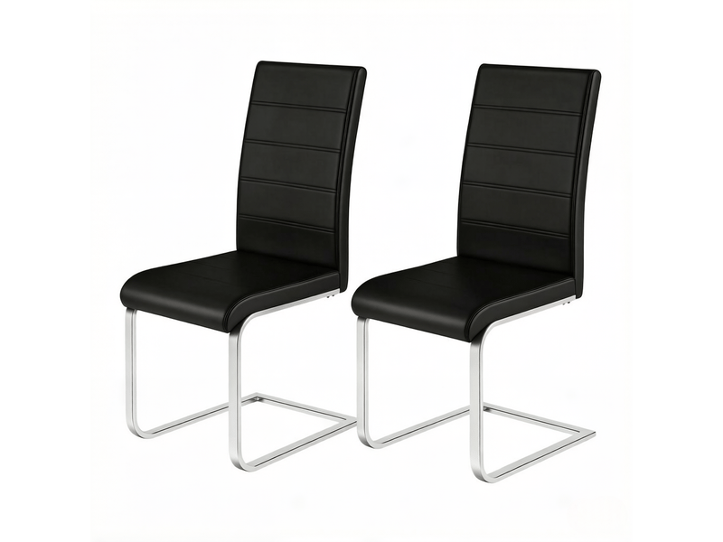  Chaise repas 2 pièces chaise cantilever confortable dossier haut chaise de bureau chaise de conférence  - Conforama A