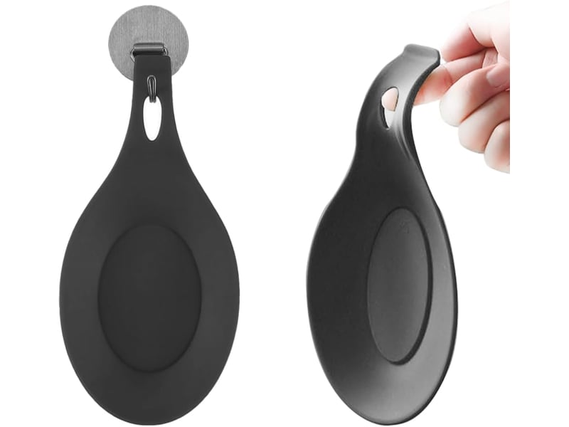 Repose-cuillère multifonction en silicone, résistant à la chaleur, idéal pour la cuisine (noir) - Conforama E