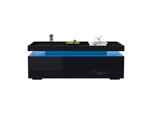 Table basse rectangulaire coloris noir LPOSPI - 45 cmx95 cm